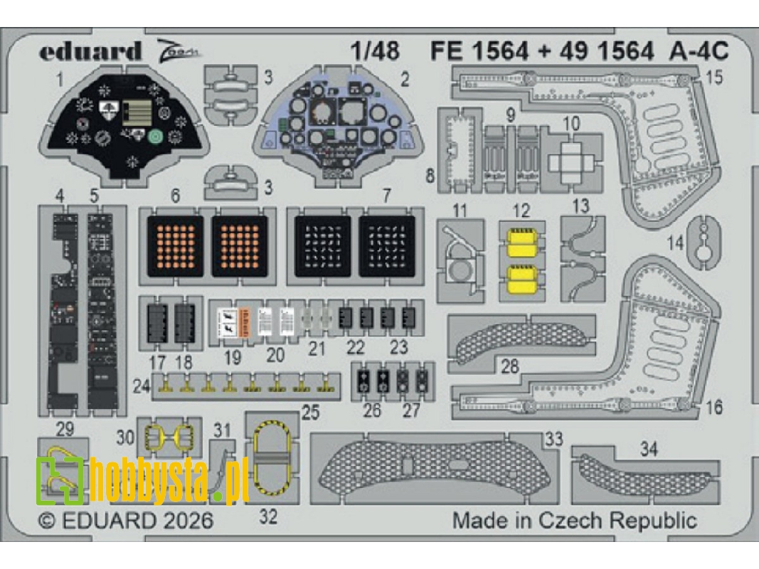 Douglas A-4 C Skyhawk - Cockpit Pe Zoom Set (For Hobby Boss Kits) - image 1