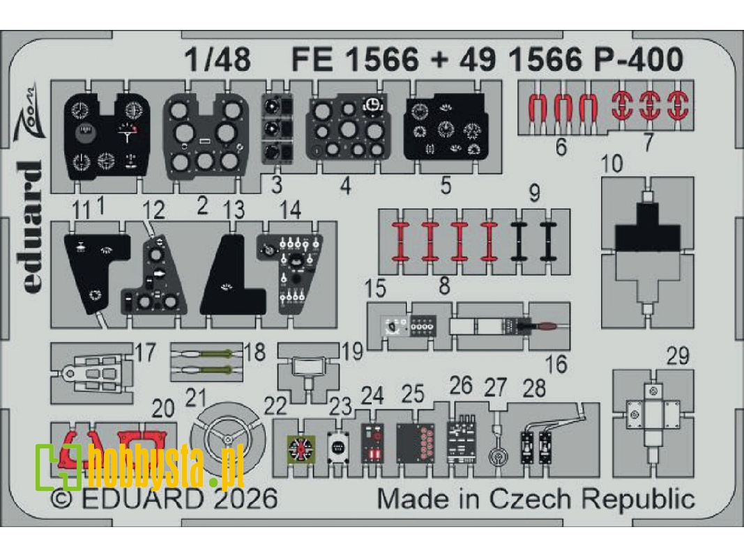 Bell P-400 Airacobra -  Cockpit Pe Zoom Set (For Arma Hobby Kits) - image 1