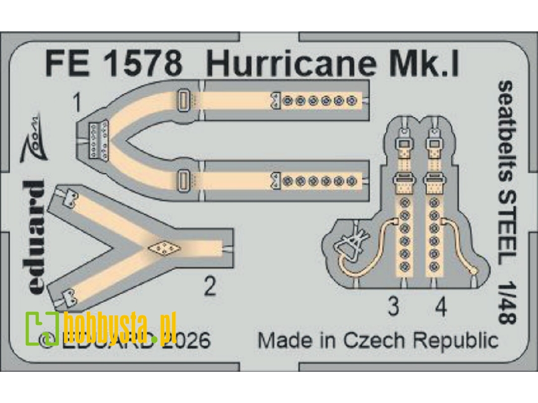 Hawker Hurricane Mk.I - Steel Seatbelts (For Arma Hobby Kits) - image 1