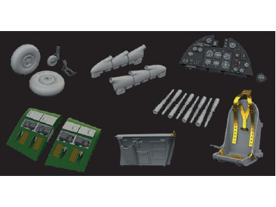 Hawker Hurricane Mk.Iic With Rounded Exhausts - Big Sin Set (For Arma Hobby Kits) - image 1