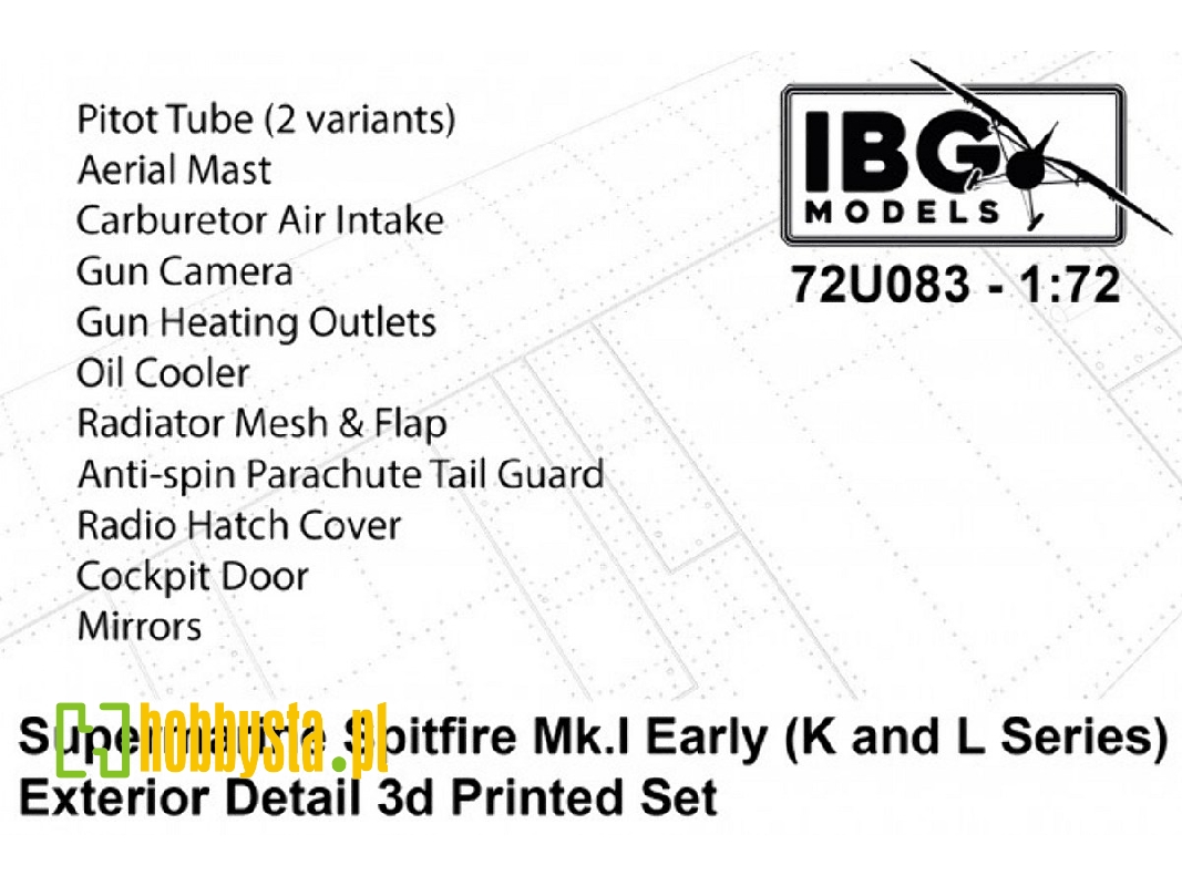 Supermarine Spitfire Mk I Early (K And L Series) - Exterior Details Set (3d-printed) - image 1