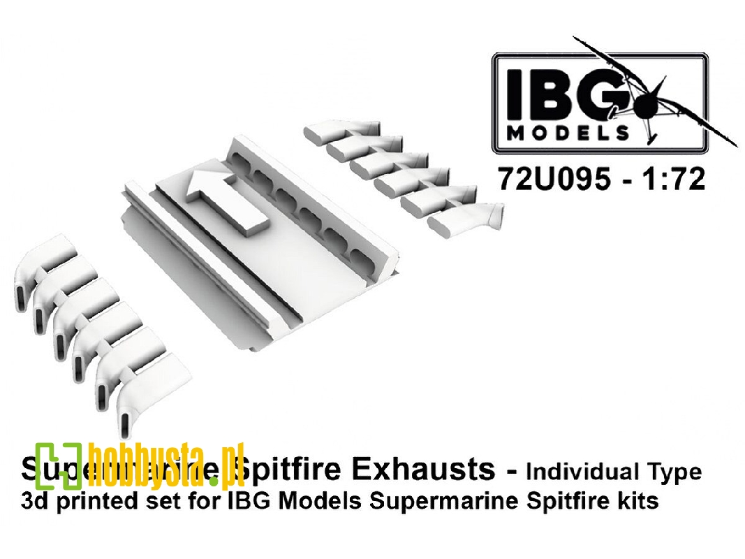 Supermarine Spitfire - Exhausts Individual Type (For Ibg Kits / 3d-printed) - image 1