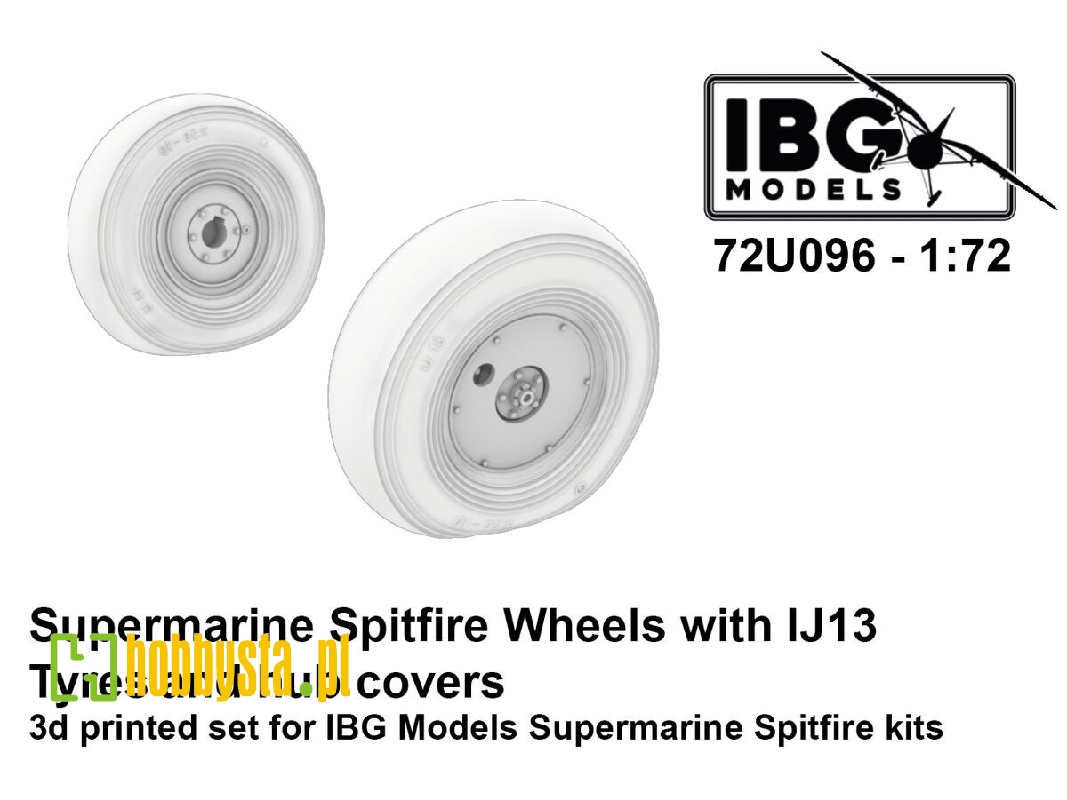 Supermarine Spitfire - Wheels With Ij13 Tyres And Hub Covers (For Ibg Kits / 3d-printed) - image 1