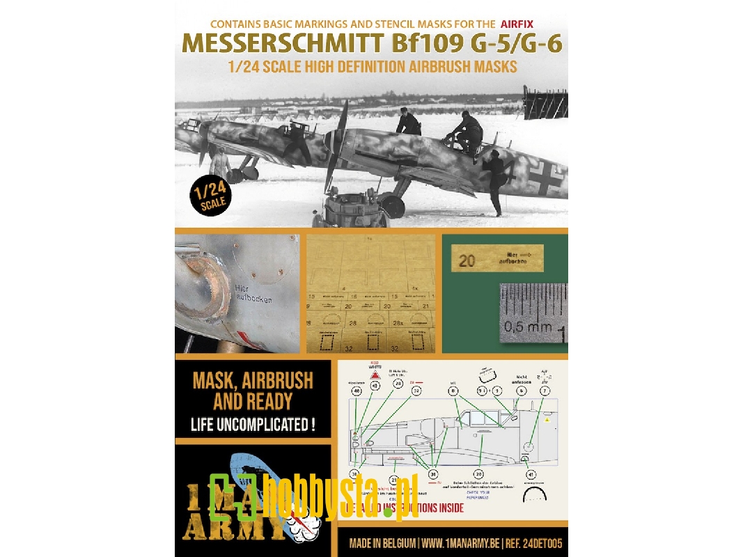 Messerschmitt Bf-109 G-5 / G-6 - Airbrush Masks Set (For Airfix Kits) - image 1