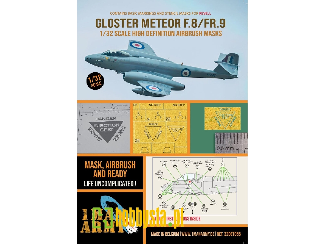 Gloster Meteor F.8 / Fr.9 - Airbrush Masks Set (For Revell Kits) - image 1