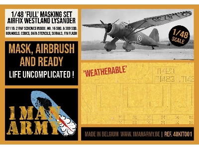 Westland Lysander Mk.I / Mk.Iii - Full Masking Set (For Airfix Kits) - image 1