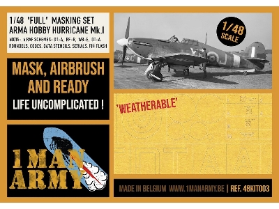 Hawker Hurricane Mk.I - Full Masking Set (For Arma Hobby Kits) - image 1