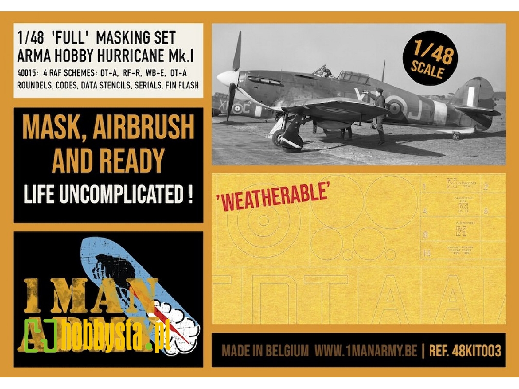 Hawker Hurricane Mk.I - Full Masking Set (For Arma Hobby Kits) - image 1