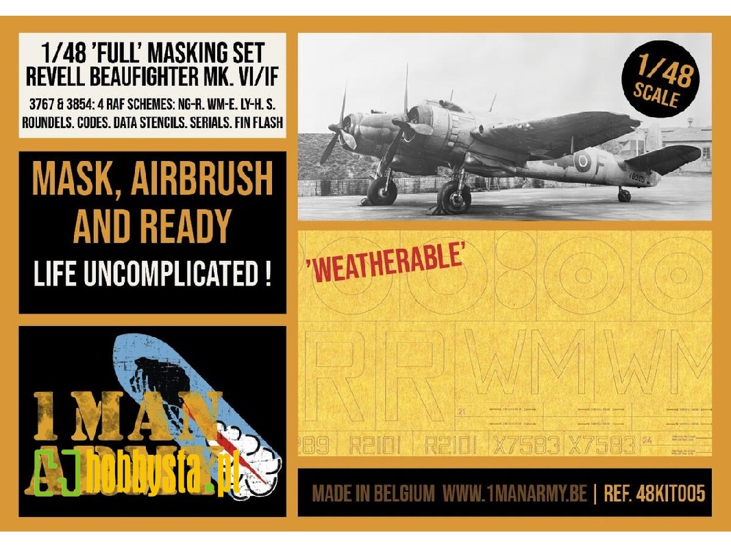 Bristol Beaufighter Mk.Vi / Mk.If - Full Masking Set (For Revell Kits) - image 1