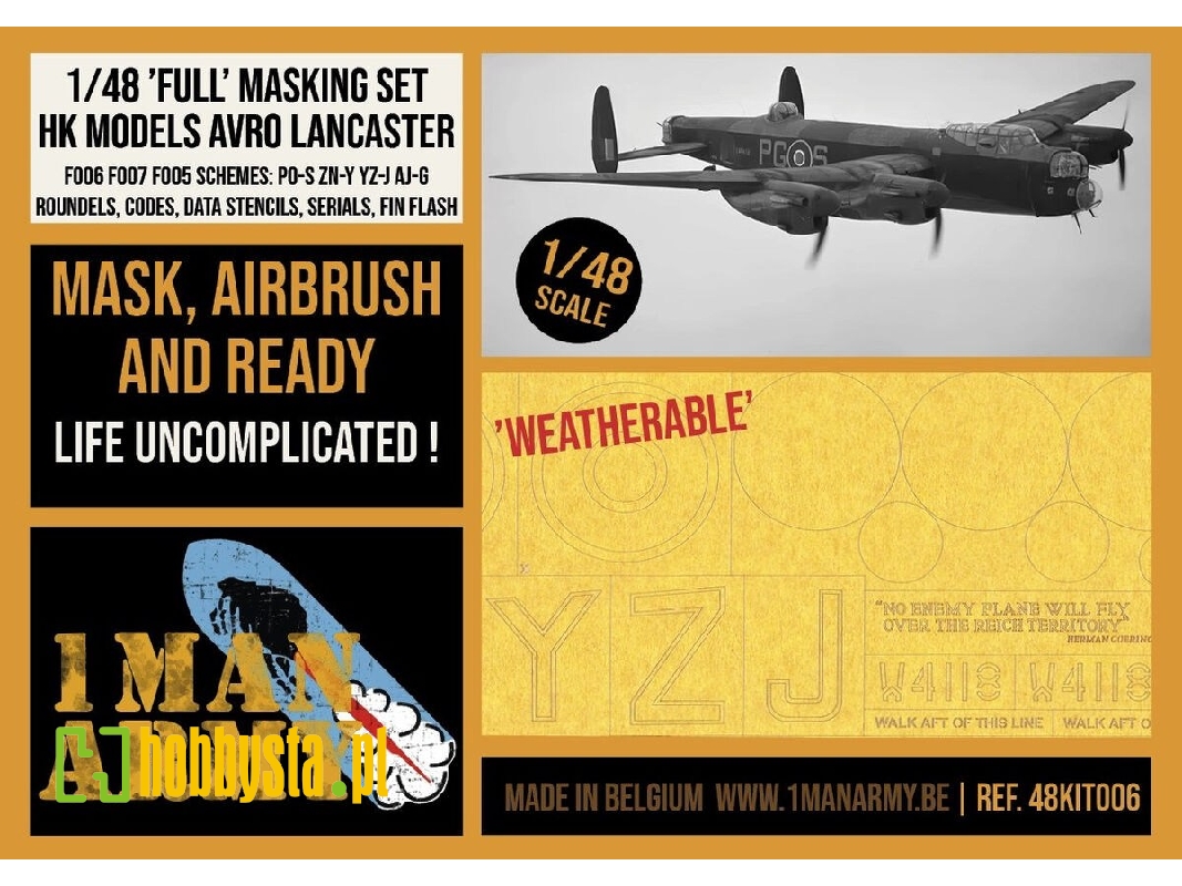 Avro Lancaster B Mk.I / Mk.Iii Dambuster / Special Grand Slam  - Full Masking Set (For Hong Kong Models Kits) - image 1