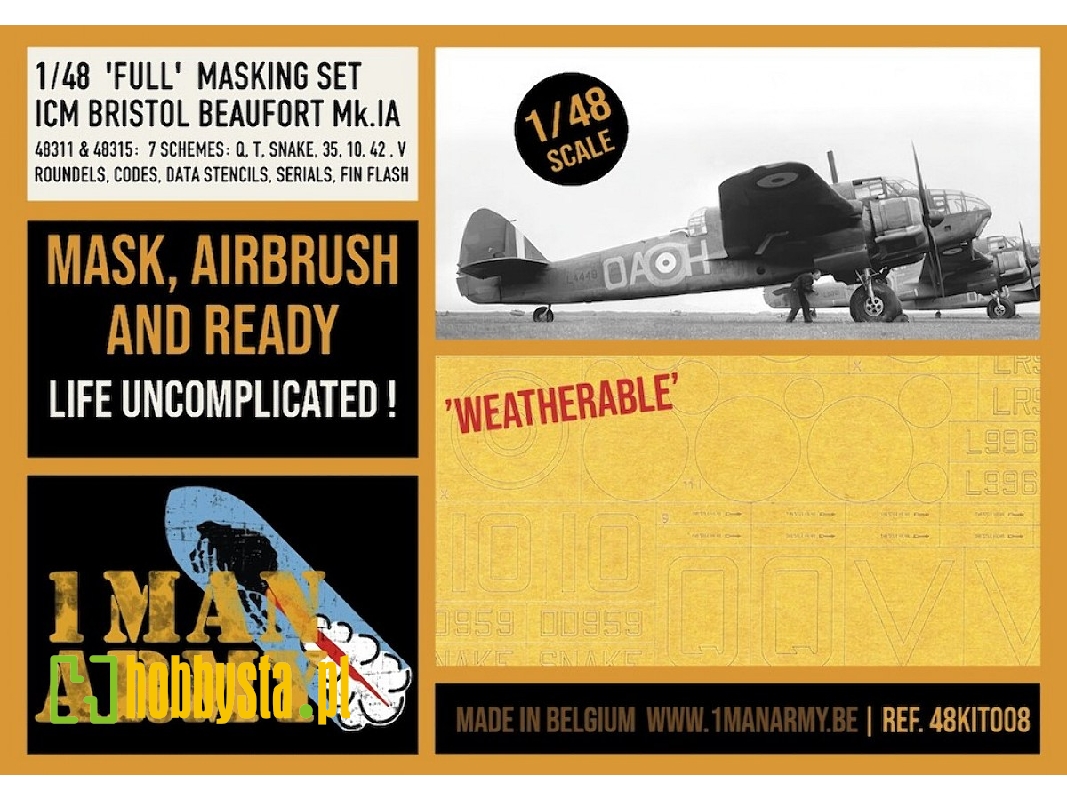 Bristol Beaufort Mk.Ia - Full Masking Set (For Icm Kits) - image 1