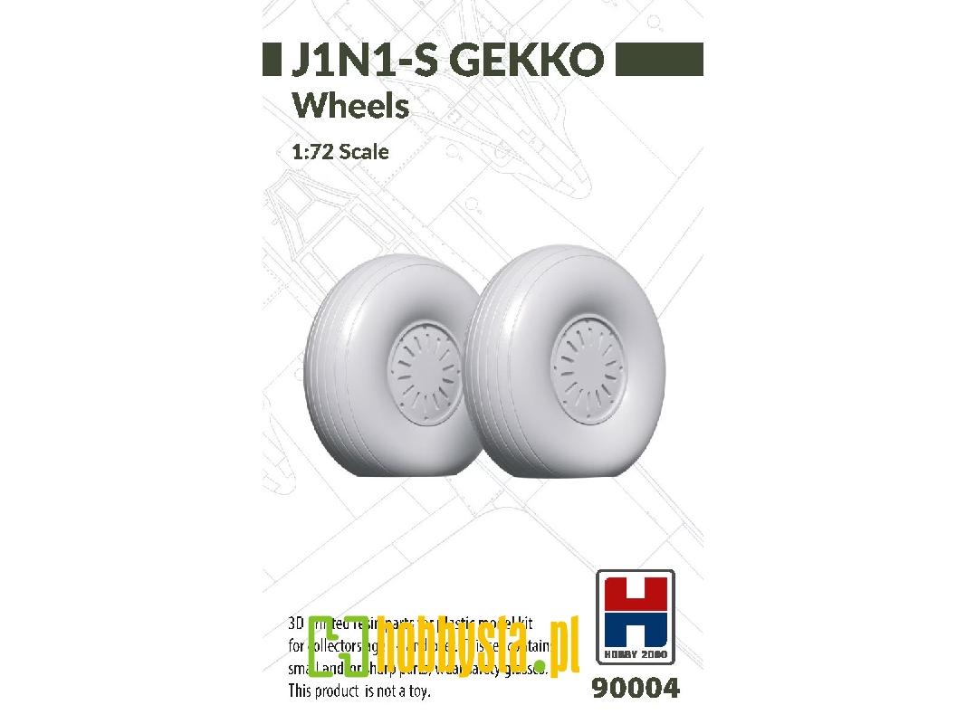 Nakajima J1n1-s Gekko - Wheels (3d-printed) - image 1