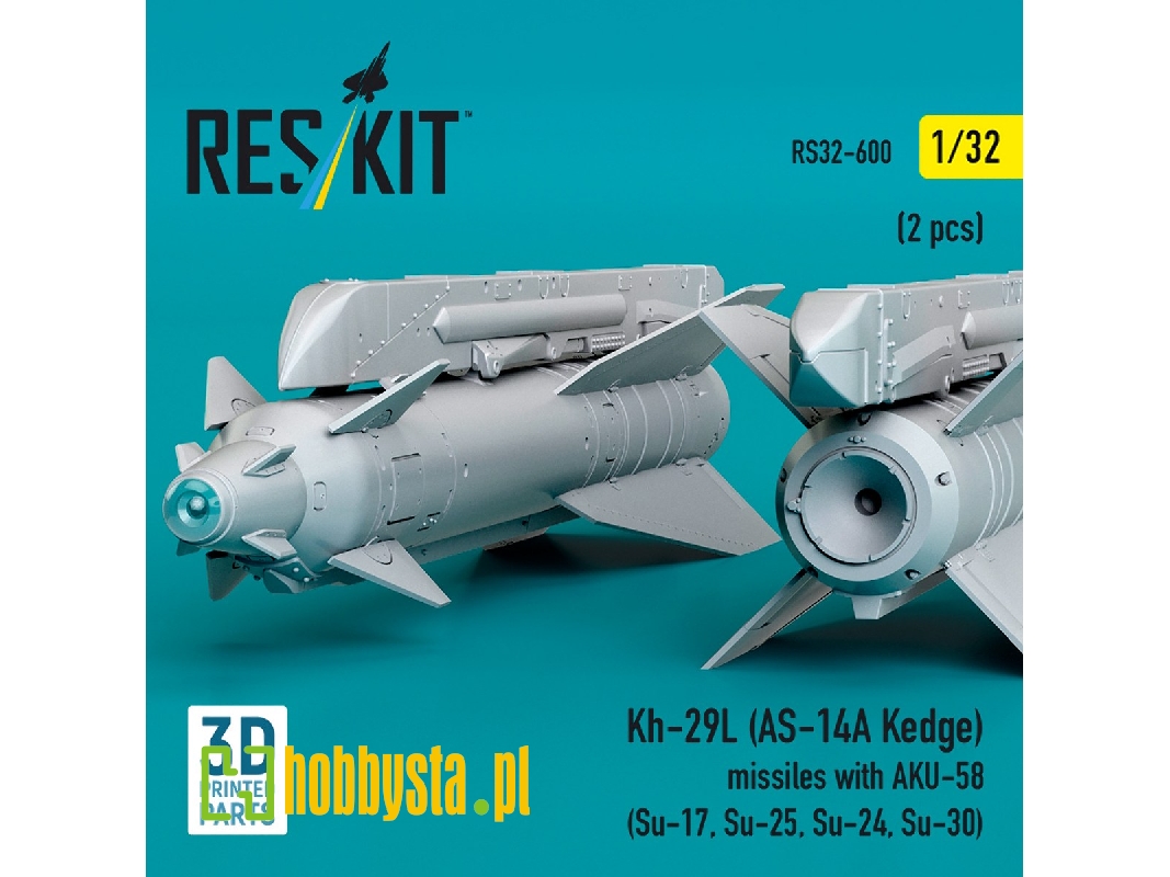 Kh-29l (As-14a Kedge) Missiles With Aku-58 (2 Pcs / 3-d Printed) - image 1