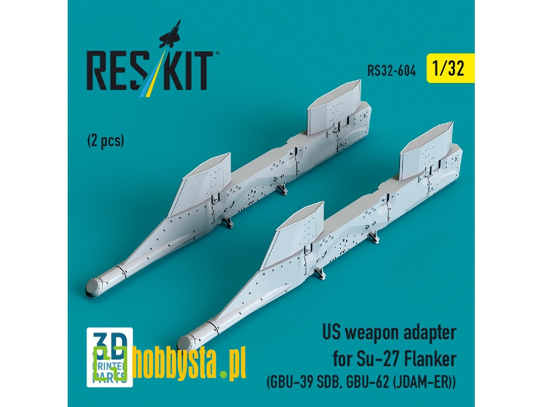 Us Weapon Adapter For Su-27 Flanker (2 Pcs / 3-d Printed) - image 1