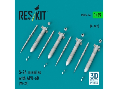 S-24 Missiles With Apu-68 (4 Pcs / 3-d Printed) - image 1