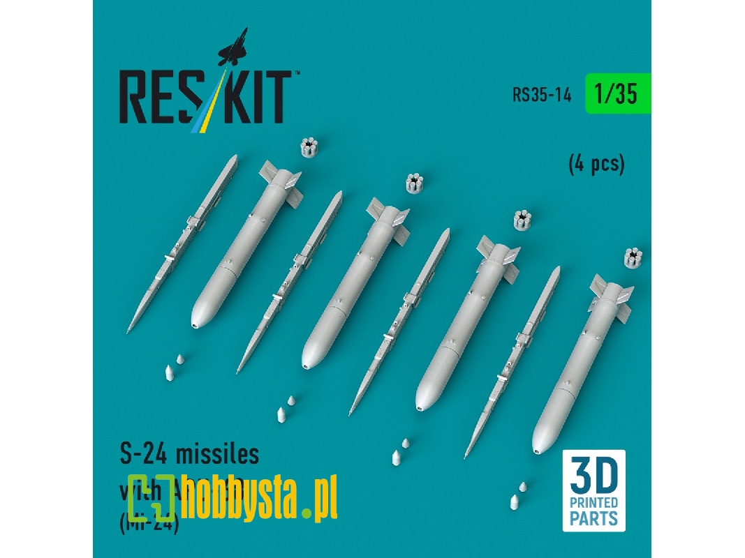 S-24 Missiles With Apu-68 (4 Pcs / 3-d Printed) - image 1