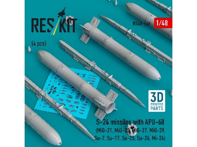 S-24 Missiles With Apu-68 (4 Pcs / 3-d Printed) - image 2