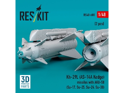 Kh-29l (As-14a Kedge) Missiles With Aku-58 (2 Pcs / 3-d Printed) - image 1