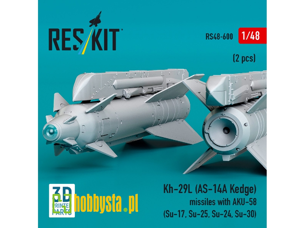Kh-29l (As-14a Kedge) Missiles With Aku-58 (2 Pcs / 3-d Printed) - image 1