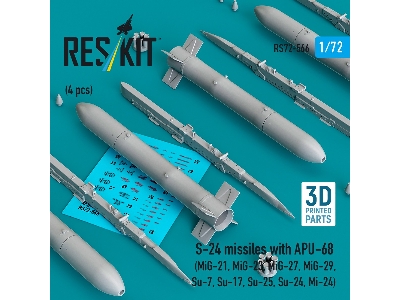 S-24 Missiles With Apu-68 (4 Pcs / 3-d Printed) - image 2