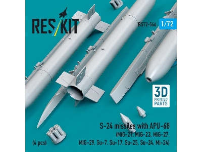 S-24 Missiles With Apu-68 (4 Pcs / 3-d Printed) - image 3