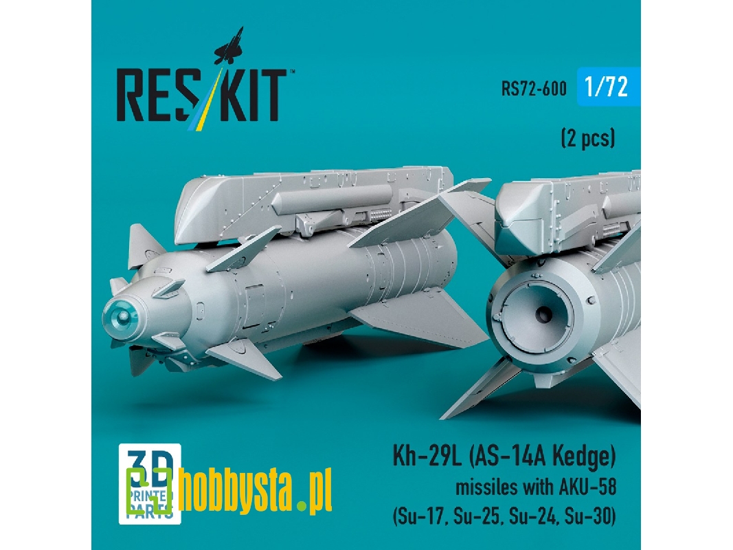 Kh-29l (As-14a Kedge) Missiles With Aku-58 (2 Pcs / 3-d Printed) - image 1