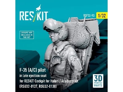 F-35 A/C - pilot In Late Ejection Seat For Reskit Cockpit For Italeri And Academy Kits (3d-printed) - image 1