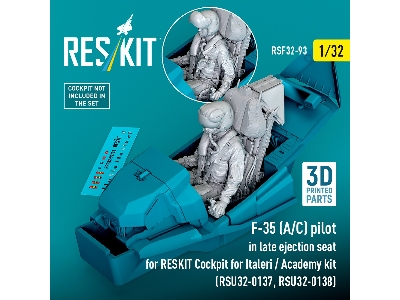 F-35 A/C - pilot In Late Ejection Seat For Reskit Cockpit For Italeri And Academy Kits (3d-printed) - image 2