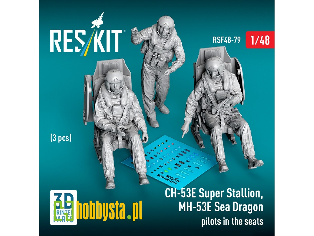 Ch-53e Super Stallion / Mh-53e Sea Dragon - Pilots In The Seats (3 Pcs / 3d Printed) - image 1