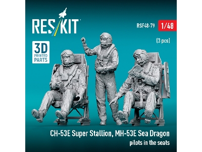 Ch-53e Super Stallion / Mh-53e Sea Dragon - Pilots In The Seats (3 Pcs / 3d Printed) - image 2