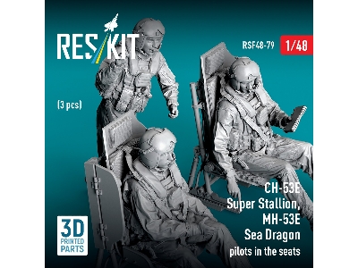 Ch-53e Super Stallion / Mh-53e Sea Dragon - Pilots In The Seats (3 Pcs / 3d Printed) - image 3