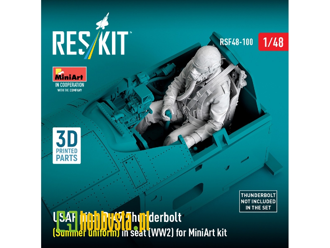 P-47 Thunderbolt Usaf Pilot In Seat- 3d-printed (1 Figure / For Miniart Kits) - image 1