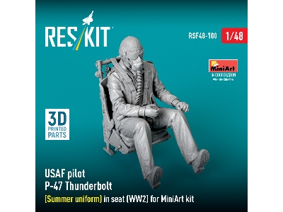P-47 Thunderbolt Usaf Pilot In Seat- 3d-printed (1 Figure / For Miniart Kits) - image 2
