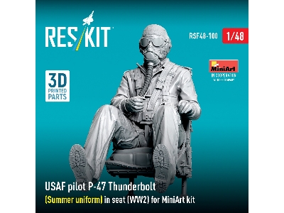 P-47 Thunderbolt Usaf Pilot In Seat- 3d-printed (1 Figure / For Miniart Kits) - image 3