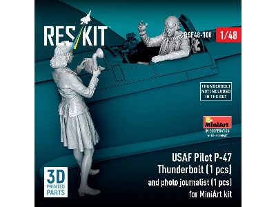P-47 Thunderbolt Usaf Pilot And Photo Journalist - 3d-printed (2 Figures / For Miniart Kits) - image 1
