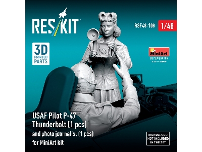 P-47 Thunderbolt Usaf Pilot And Photo Journalist - 3d-printed (2 Figures / For Miniart Kits) - image 2