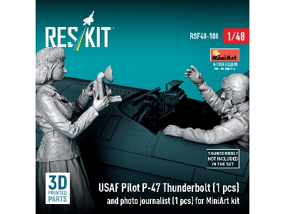 P-47 Thunderbolt Usaf Pilot And Photo Journalist - 3d-printed (2 Figures / For Miniart Kits) - image 3