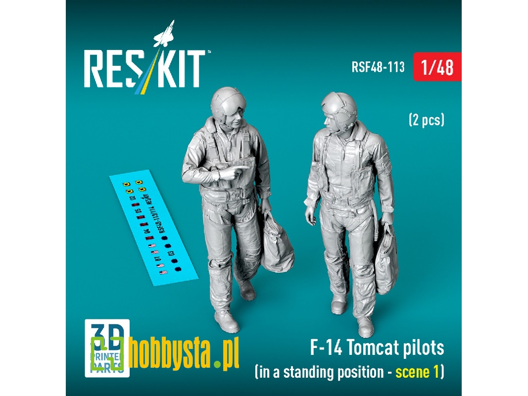 Grumman F-14 Tomcat - Pilots In Standing Position Scene 1 (2 Figures/ 3d-printed) - image 1