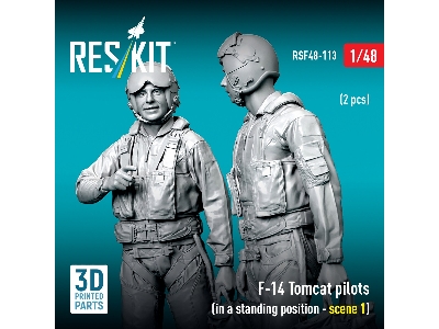 Grumman F-14 Tomcat - Pilots In Standing Position Scene 1 (2 Figures/ 3d-printed) - image 2