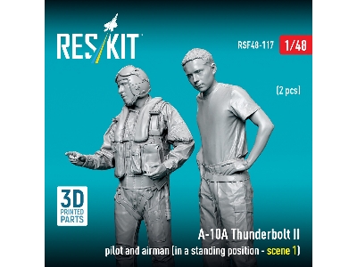 Fairchild A-10 A Thunderbolt Ii - Pilot And Airman In Standing Position Scene 1 (2 Figures/ 3d-printed) - image 2