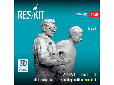 Fairchild A-10 A Thunderbolt Ii - Pilot And Airman In Standing Position Scene 1 (2 Figures/ 3d-printed) - image 3