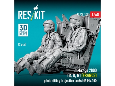 Dassault Mirage 2000 B / D / N - French Pilots Sitting In Ejection Seats Mb Mk.10q (2 Pcs / 3d Printed) - image 1