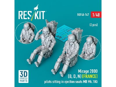 Dassault Mirage 2000 B / D / N - French Pilots Sitting In Ejection Seats Mb Mk.10q (2 Pcs / 3d Printed) - image 2