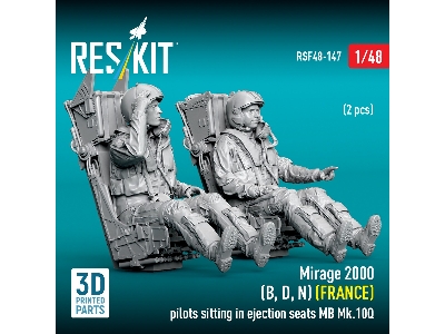 Dassault Mirage 2000 B / D / N - French Pilots Sitting In Ejection Seats Mb Mk.10q (2 Pcs / 3d Printed) - image 3