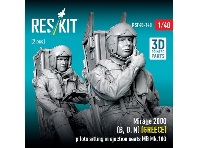 Dassault Mirage 2000 B / D / N - Greek Pilots Sitting In Ejection Seats Mb Mk.10q (2 Pcs / 3d Printed) - image 1