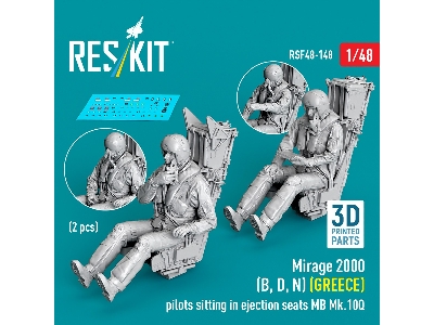 Dassault Mirage 2000 B / D / N - Greek Pilots Sitting In Ejection Seats Mb Mk.10q (2 Pcs / 3d Printed) - image 2