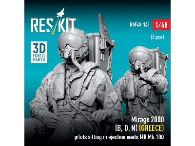 Dassault Mirage 2000 B / D / N - Greek Pilots Sitting In Ejection Seats Mb Mk.10q (2 Pcs / 3d Printed) - image 3