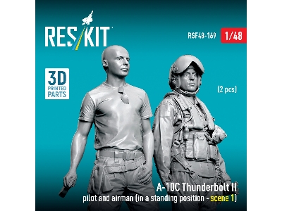 Fairchild A-10 C Thunderbolt Ii - Pilot And Airman In Standing Position Scene 1 (2 Figures / 3d-printed) - image 1