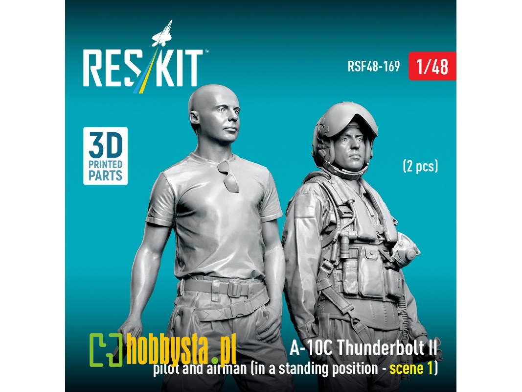 Fairchild A-10 C Thunderbolt Ii - Pilot And Airman In Standing Position Scene 1 (2 Figures / 3d-printed) - image 1