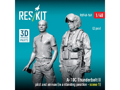 Fairchild A-10 C Thunderbolt Ii - Pilot And Airman In Standing Position Scene 1 (2 Figures / 3d-printed) - image 3